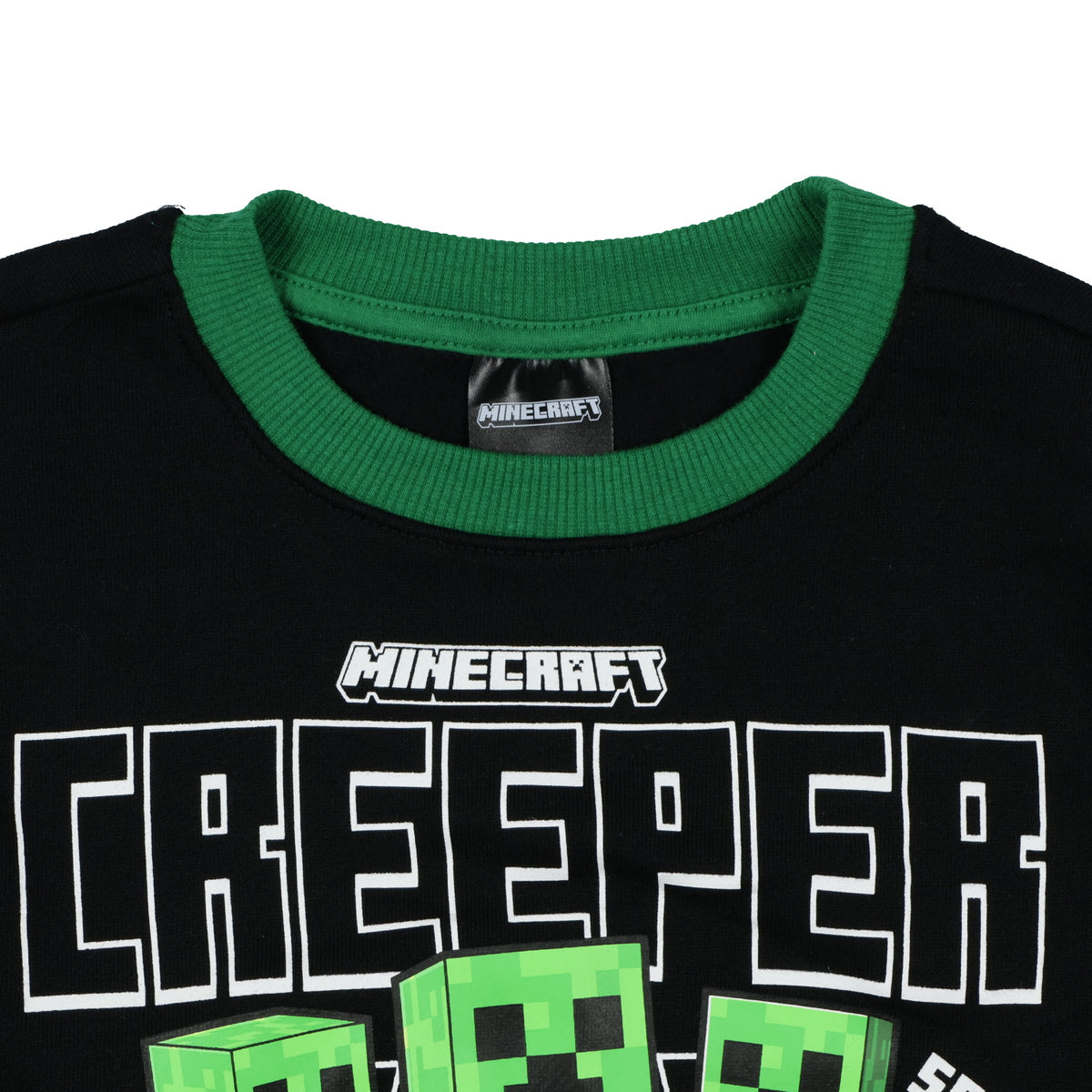 Minecraft Sweatshirt Boy's Creeper Fleece Lined Long Sleeve Pullover