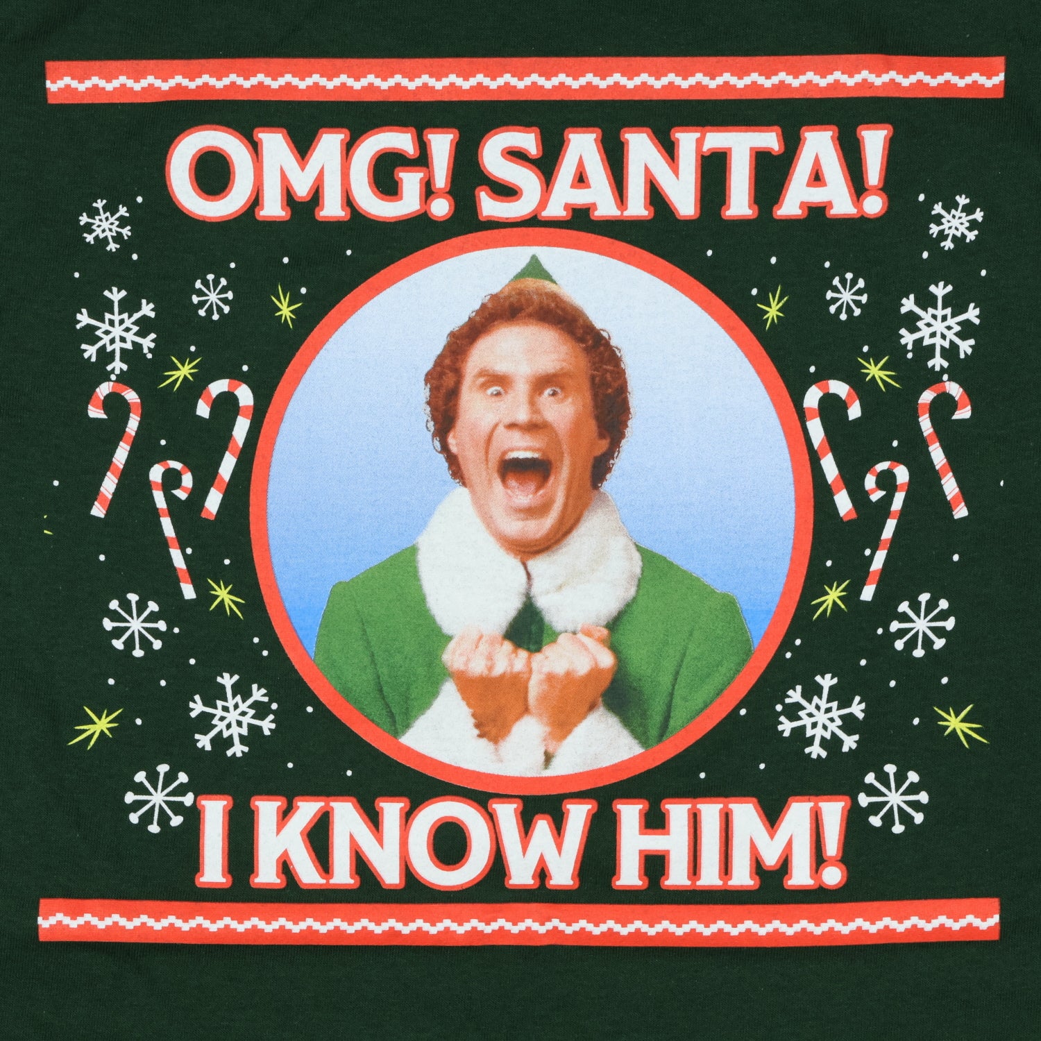 Elf Buddy T-Shirt Men's Santa I Know Him Holiday Inspired Tee