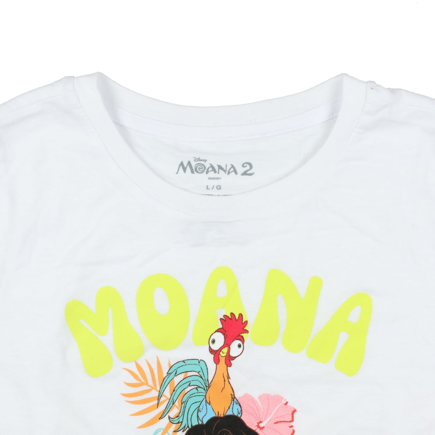 Disney Moana 2 Girls' T-Shirt Hei Hei and Pua Floral Design Tee