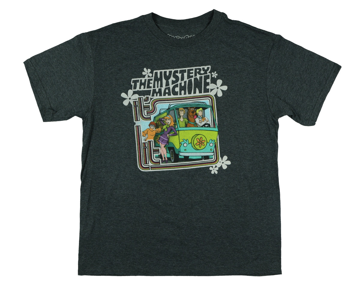 Scooby Doo Boys' T-Shirt The Mystery Machine Psychedelic Designed Tee