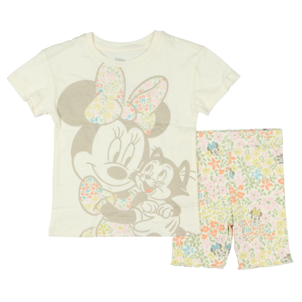 Minnie Mouse Girls 2 Piece Outfit Minnie And Figaro Shirt and Short Set