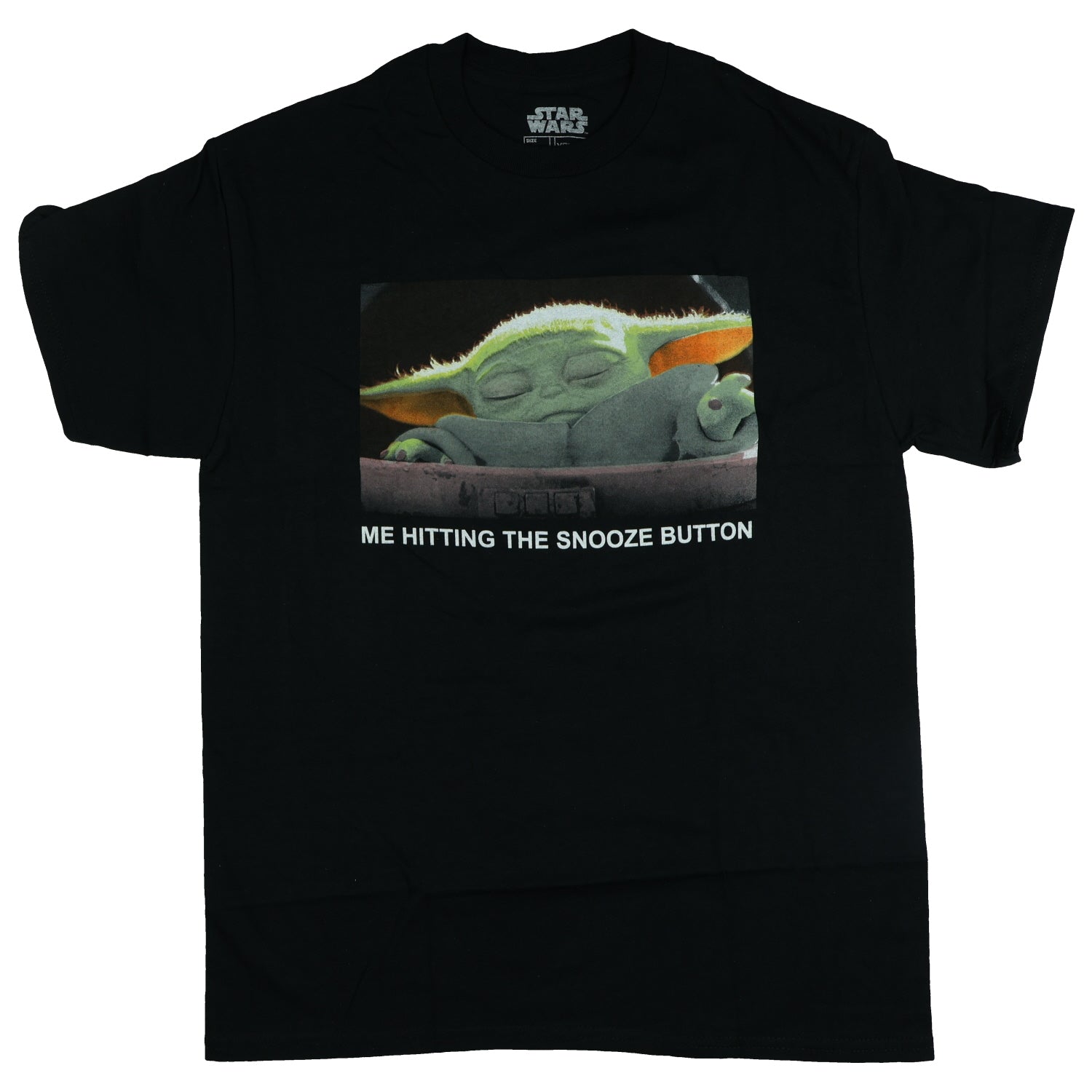 Disney Star Wars T-Shirt Women's Grogu Hitting Snooze Graphic Print Tee