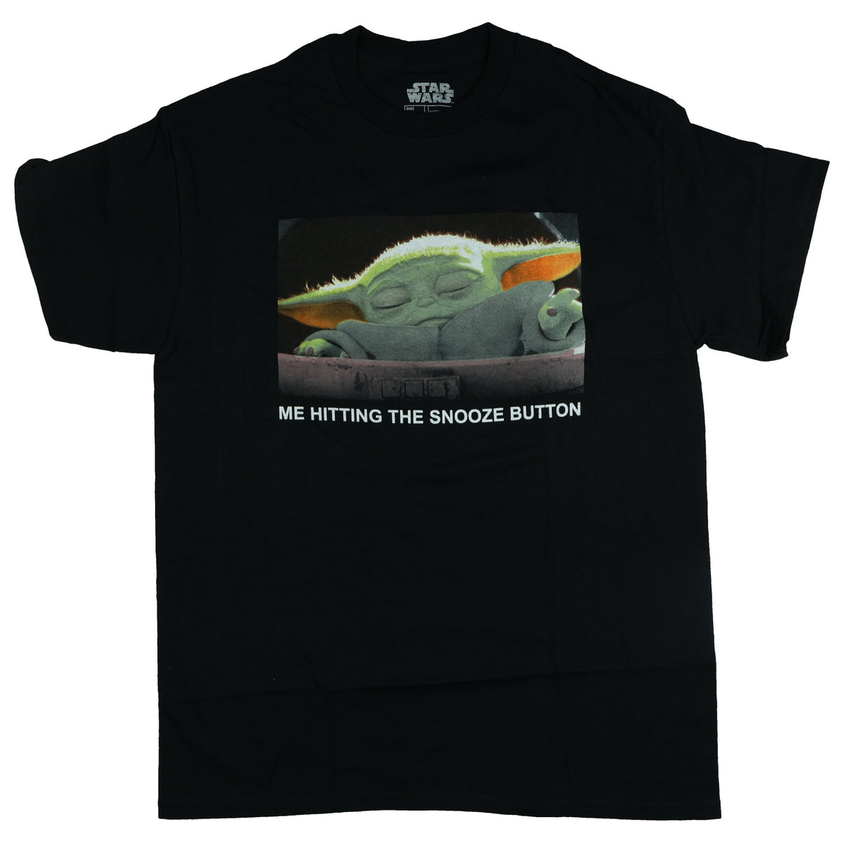 Disney Star Wars T-Shirt Women's Grogu Hitting Snooze Graphic Print Tee
