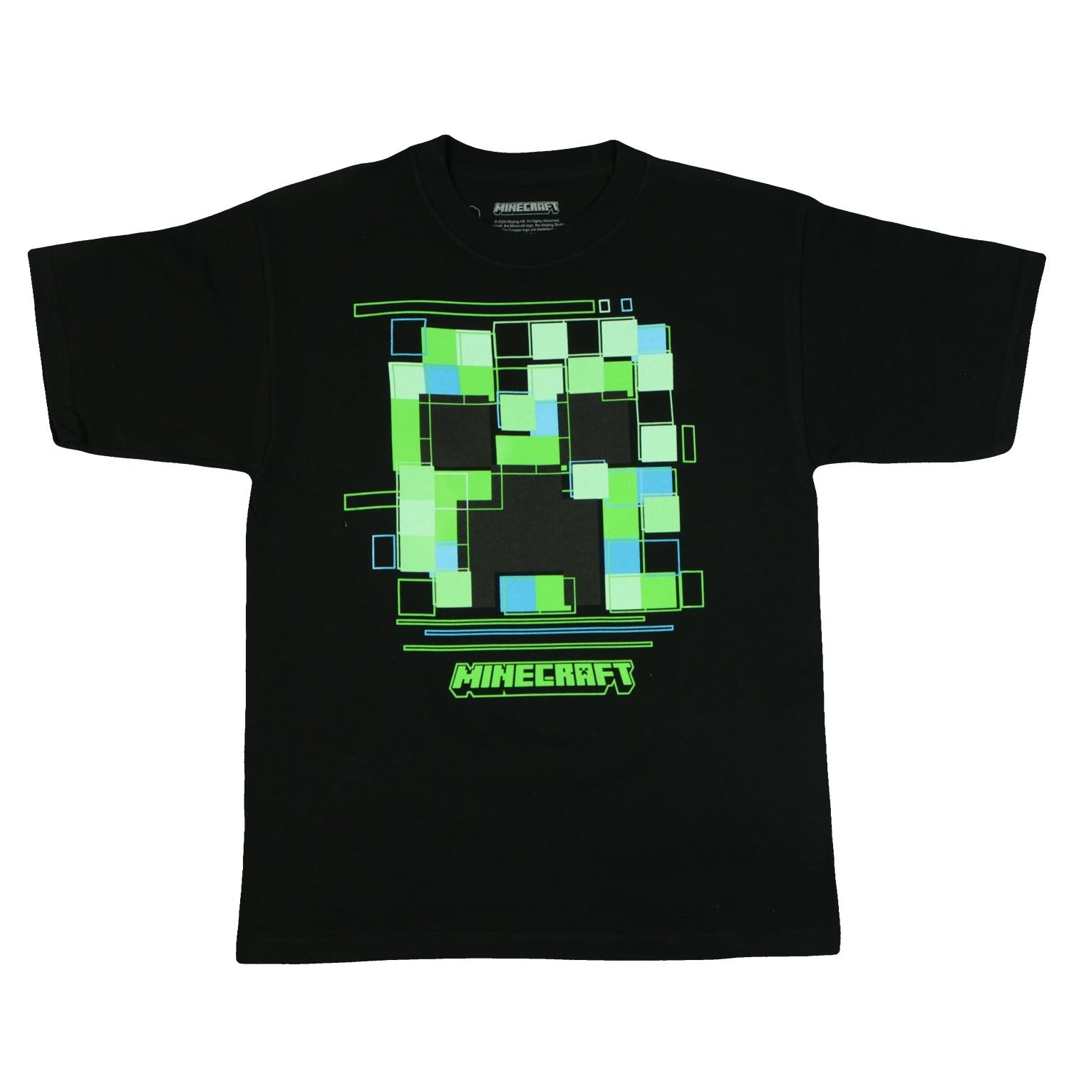Minecraft T-Shirt Boys' Pixelated Face Design Short Sleeve Tee