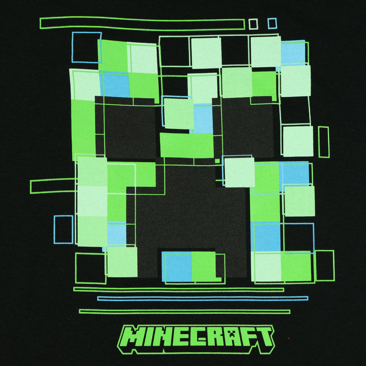 Minecraft T-Shirt Boys' Pixelated Face Design Short Sleeve Tee
