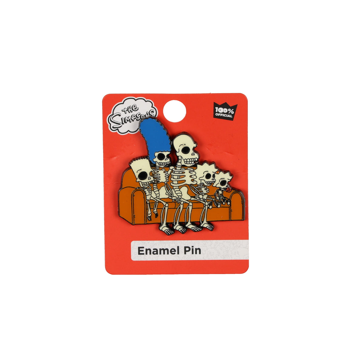 The Simpsons Treehouse Of Horror Couch Skeleton Family Enamel Pin