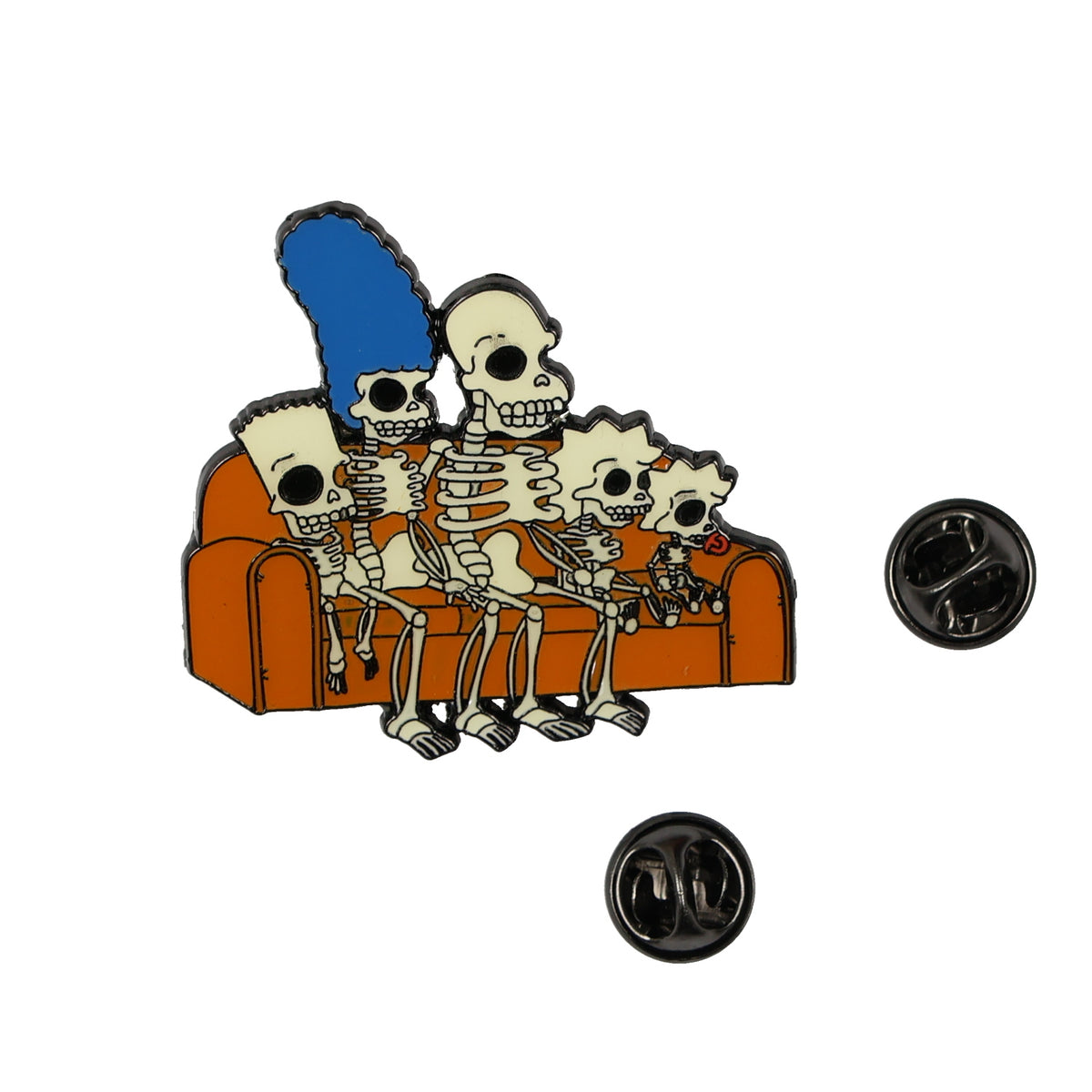 The Simpsons Treehouse Of Horror Couch Skeleton Family Enamel Pin
