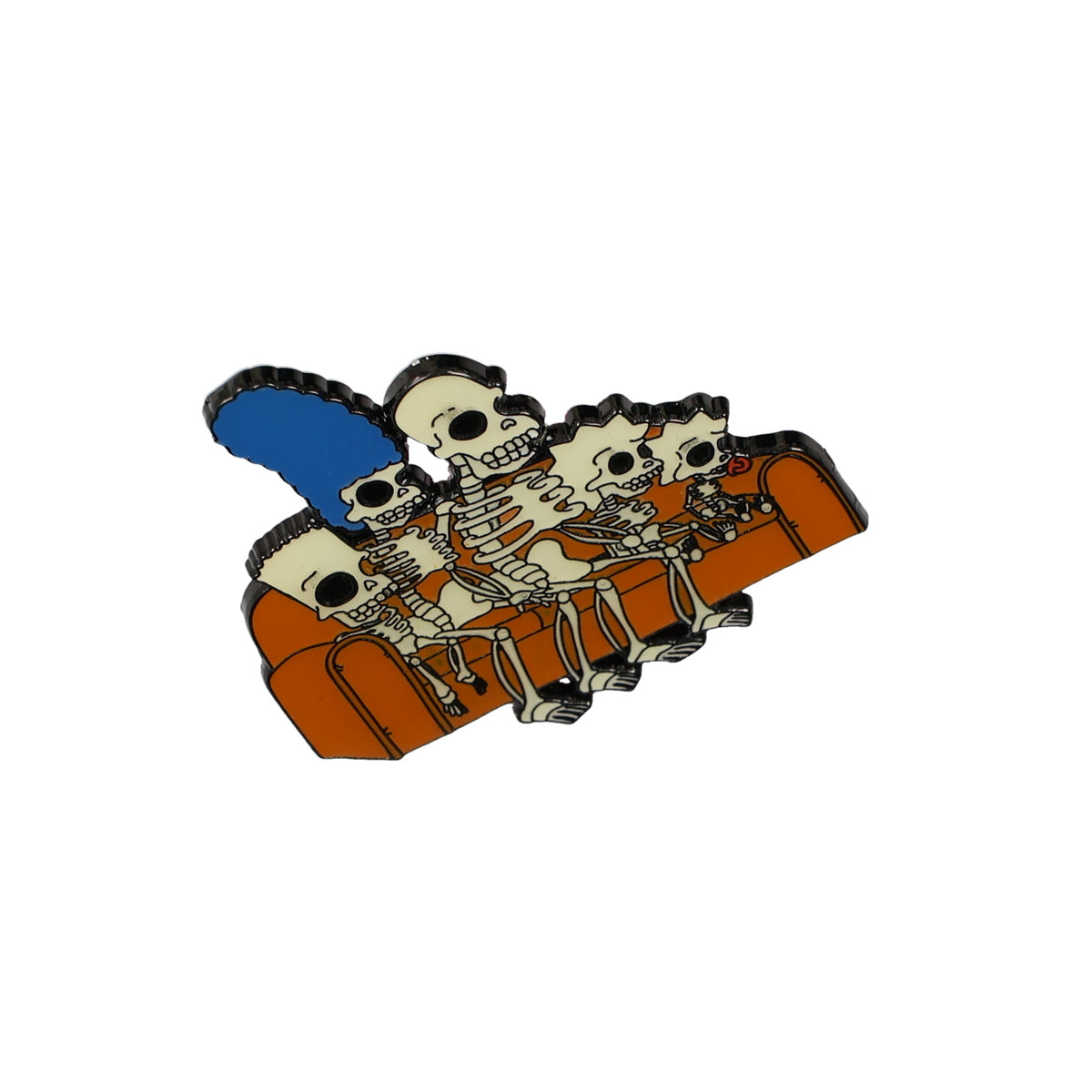 The Simpsons Treehouse Of Horror Couch Skeleton Family Enamel Pin
