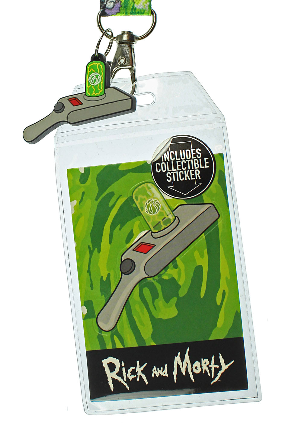 Rick And Morty Lanyard with ID Holder, Portal Gun Charm and Sticker