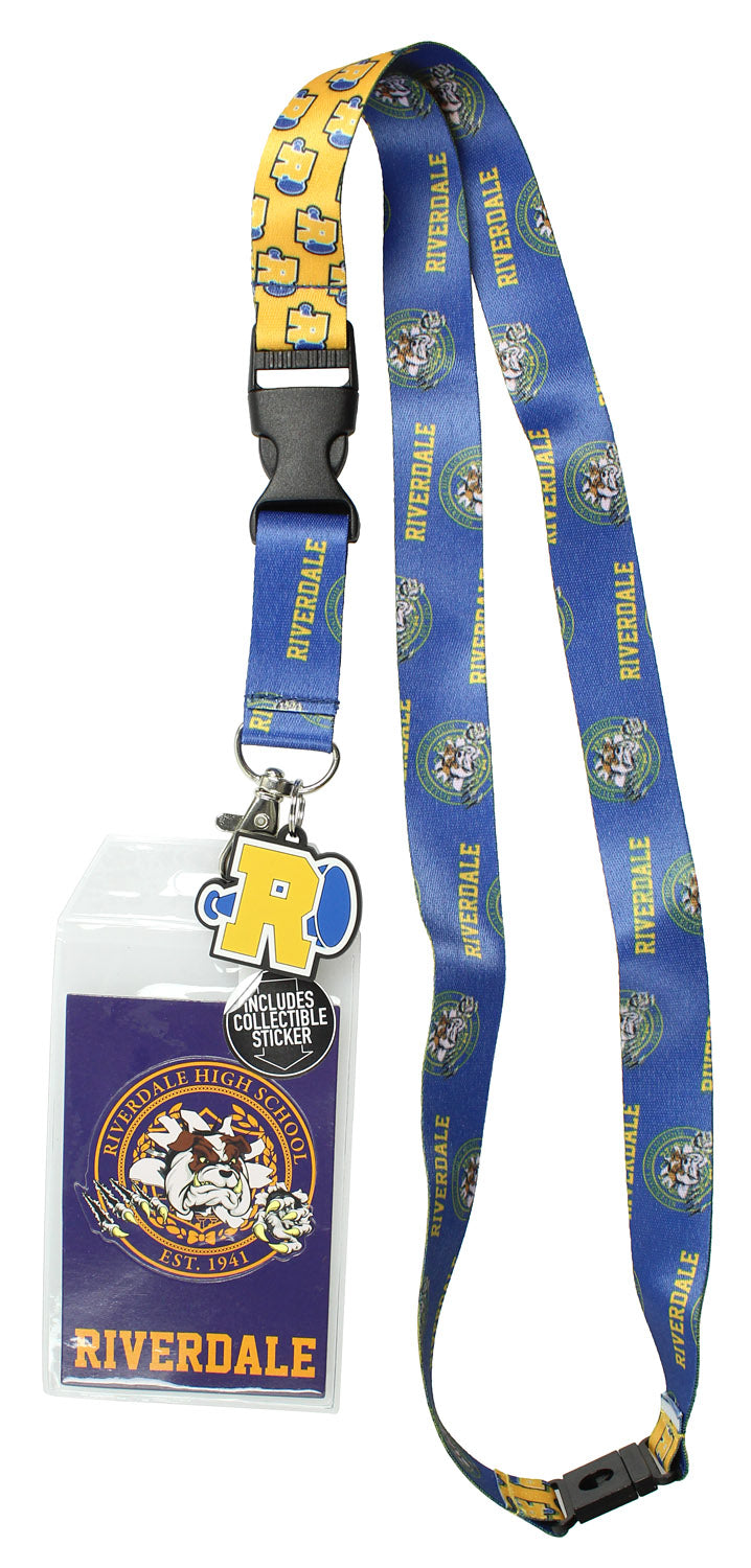 Riverdale ID Lanyard Badge High School Bulldogs With 1.5" Charm Pendant
