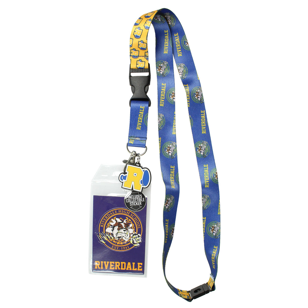 Riverdale ID Lanyard Badge High School Bulldogs With 1.5" Charm Pendant