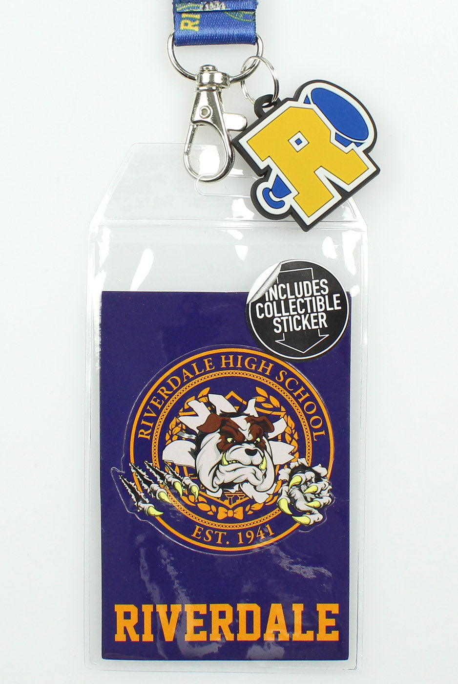 Riverdale ID Lanyard Badge High School Bulldogs With 1.5" Charm Pendant