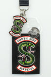 Riverdale Southside Serpents ID Lanyard Badge With 2" Rubber Charm Pendant
