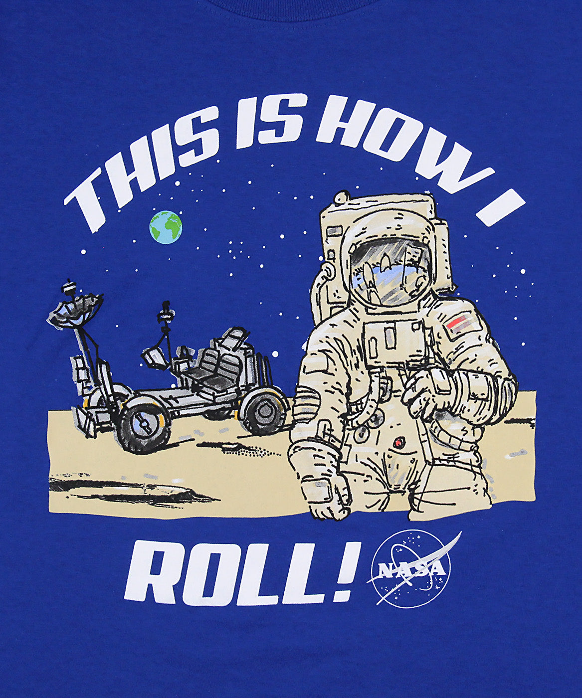NASA Boys' This Is How I Roll Moon Rover Astronaut Graphic T-Shirt