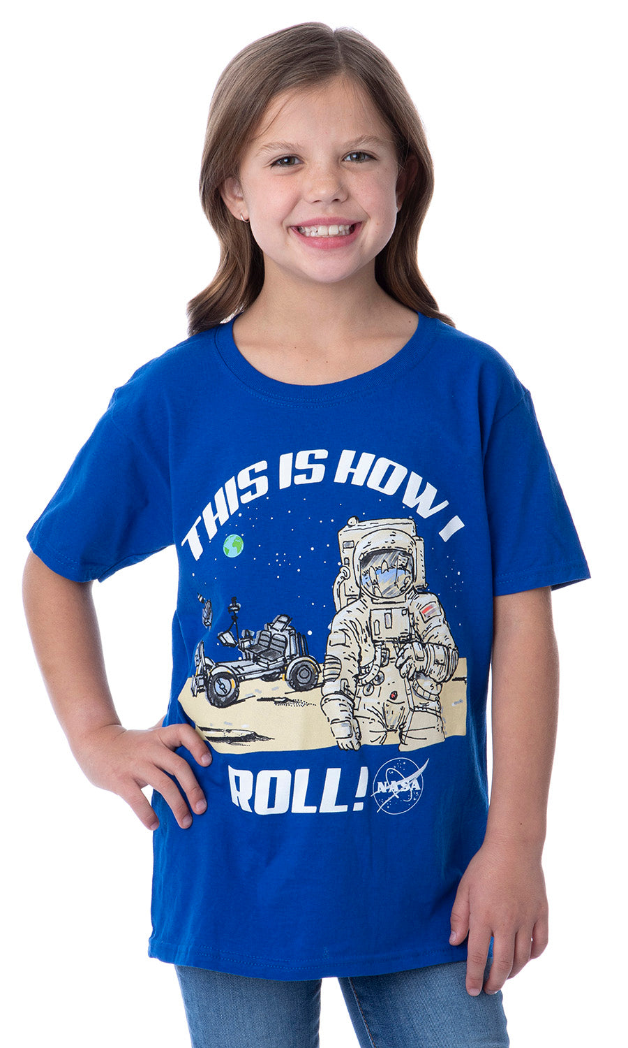 NASA Boys' This Is How I Roll Moon Rover Astronaut Graphic T-Shirt