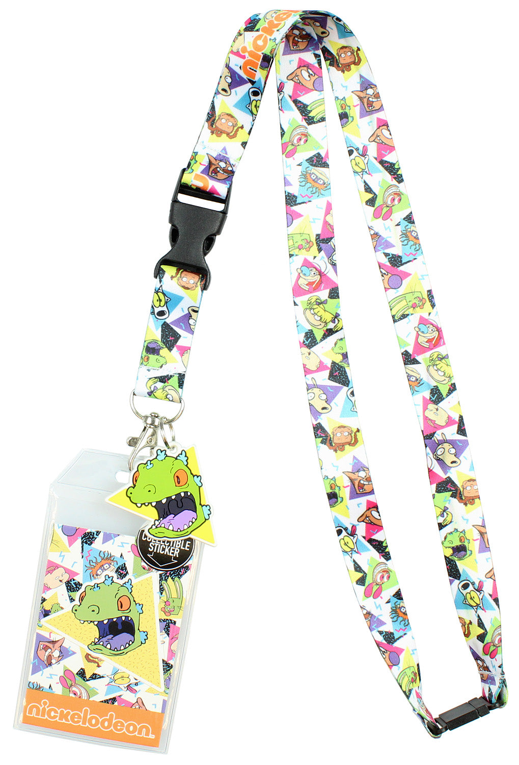 90s Rugrats Reptar ID Lanyard Badge Holder With Collectible Sticker