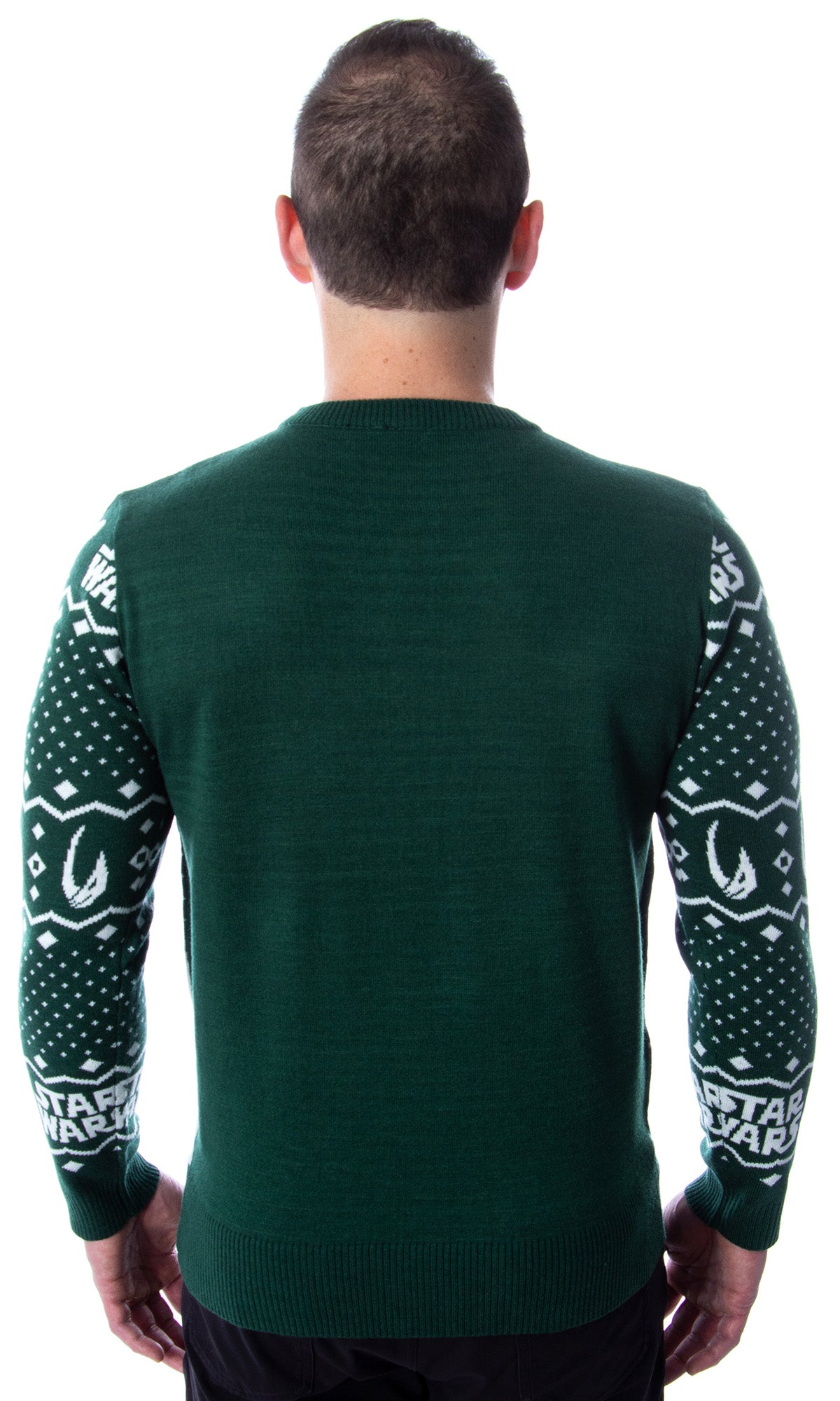 Disney Star Wars Mens' The Mandalorian Grogu Goodbye Holiday Knit Sweater