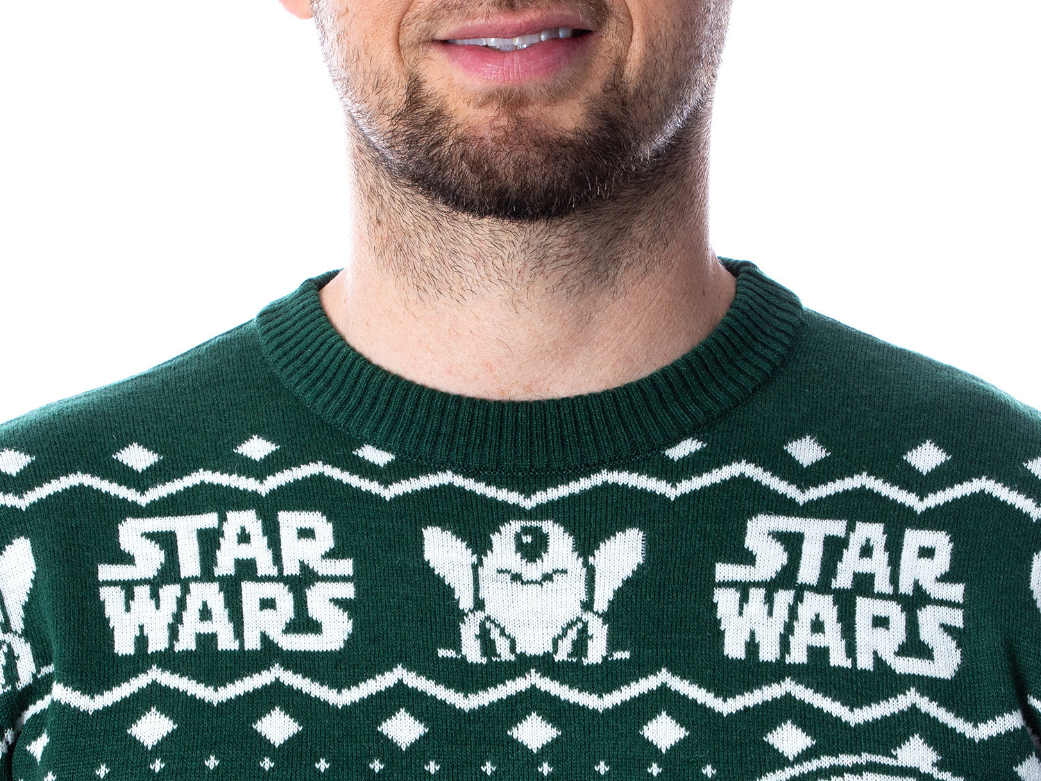 Disney Star Wars Mens' The Mandalorian Grogu Goodbye Holiday Knit Sweater