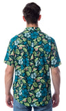 Star Wars Men's Grogu Baby Yoda Leaves Hawaiian Button Up Shirt Adult