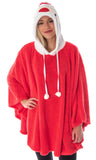 Santa Claus Pullover Costume Robe Red Plush Unisex Adult Christmas Hoodie