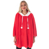 Santa Claus Pullover Costume Robe Red Plush Unisex Adult Christmas Hoodie