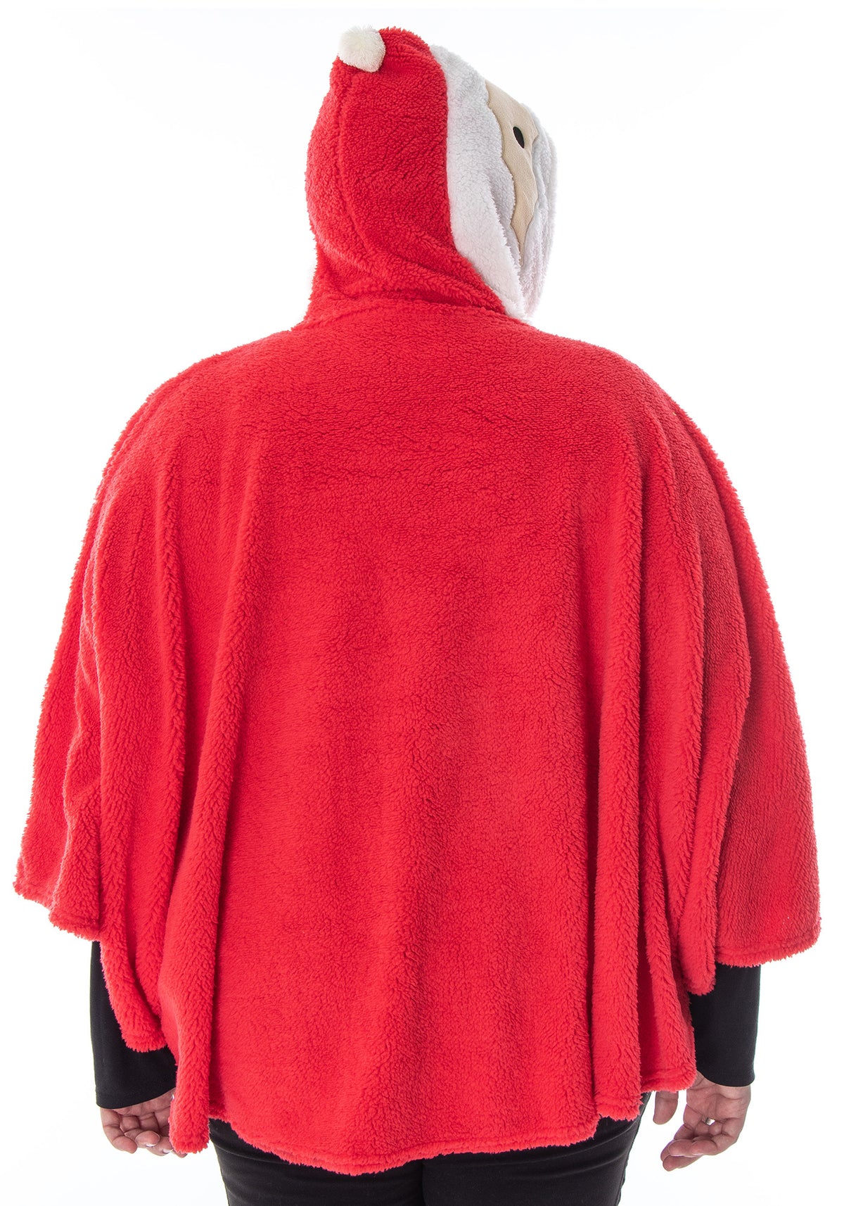 Santa Claus Pullover Costume Robe Red Plush Unisex Adult Christmas Hoodie
