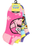SpongeBob SquarePants Women's Plush Fuzzy 3 Pack Ankle Socks