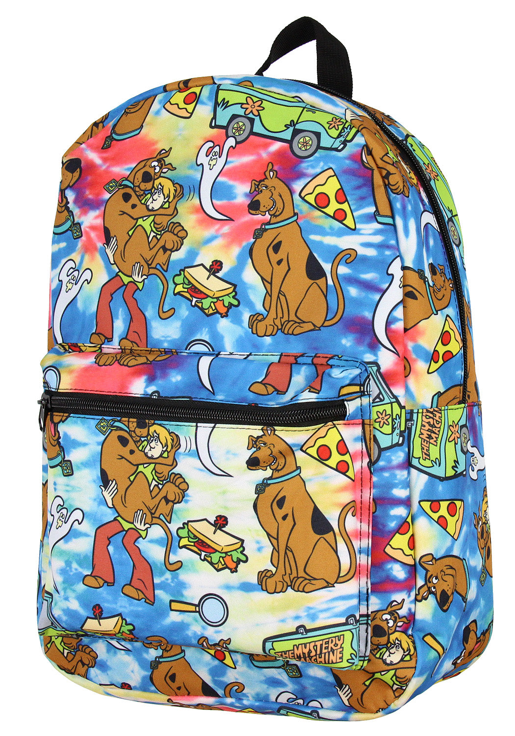 Scooby Doo Themed Allover Design Tie Dye School Travel Laptop Backpack 17"