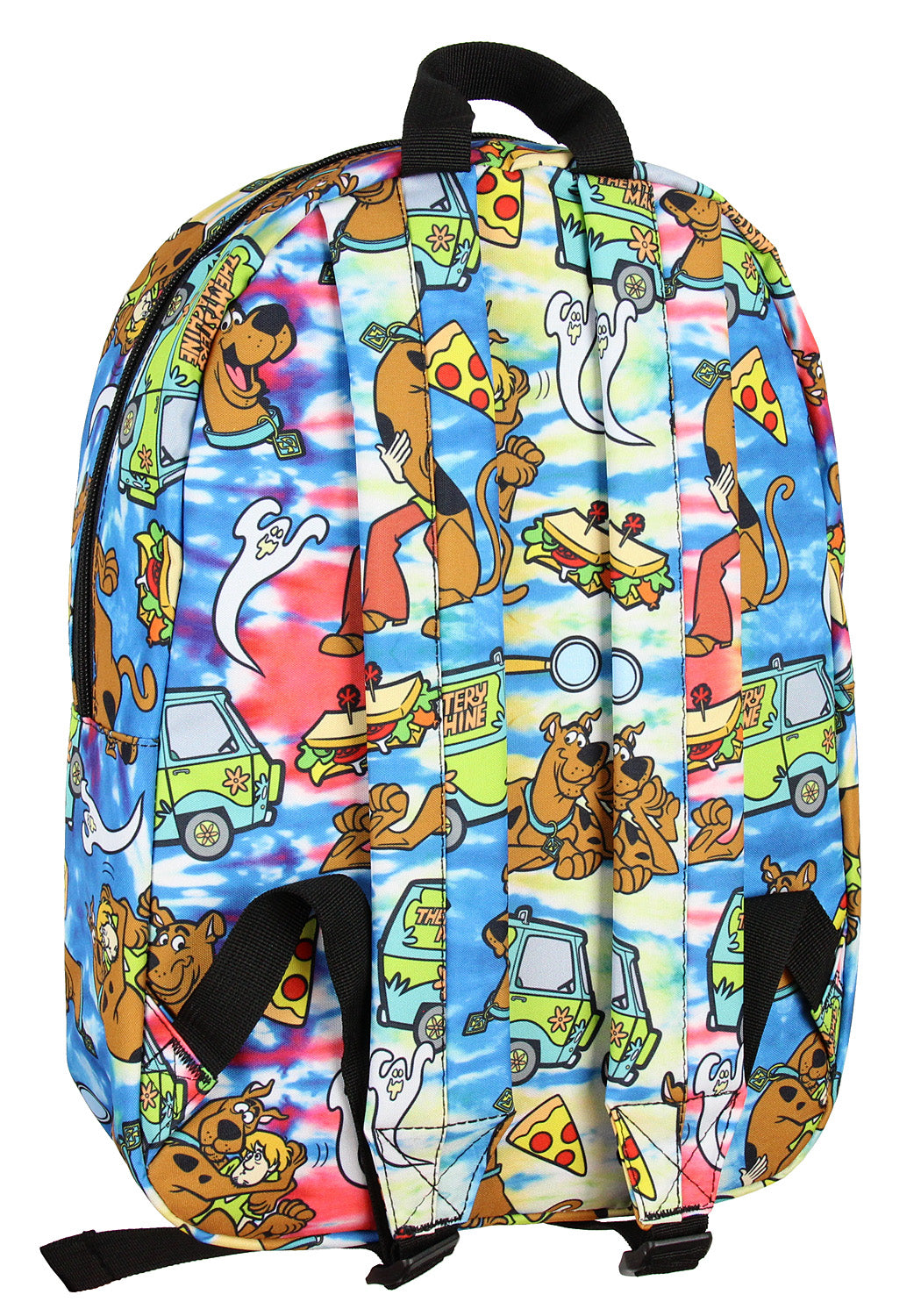 Scooby Doo Themed Allover Design Tie Dye School Travel Laptop Backpack 17"