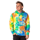 The Simpsons Men's Bart Squishee Brain Freeze Tie Dye Pullover Hoodie
