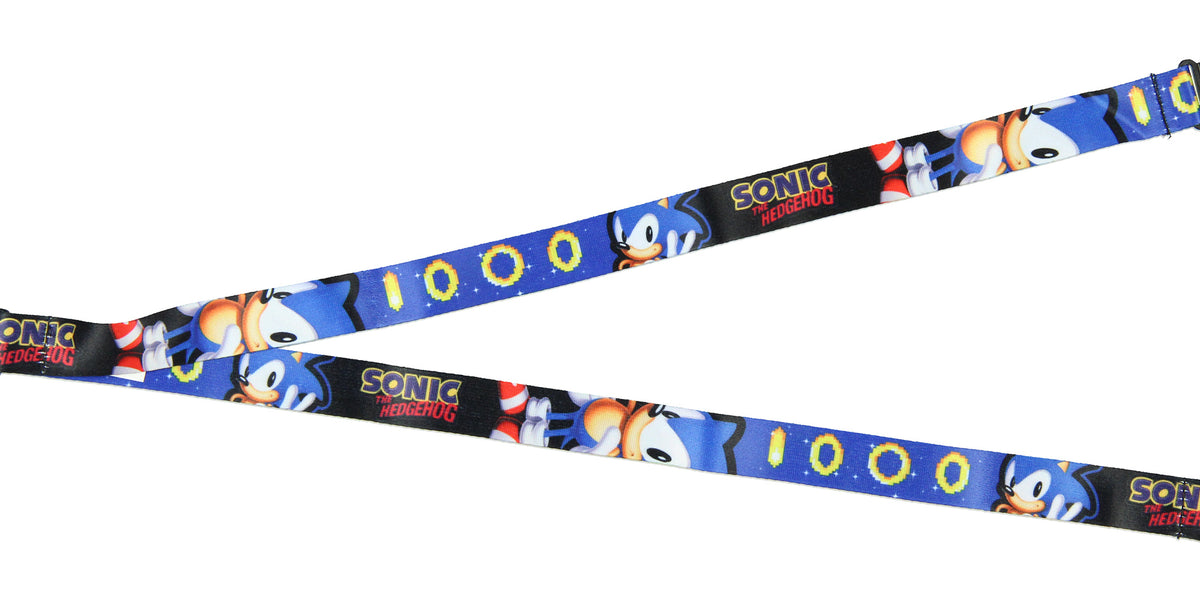 Sonic The Hedgehog Lanyard ID Badge Holder w/ Charm and Sticker