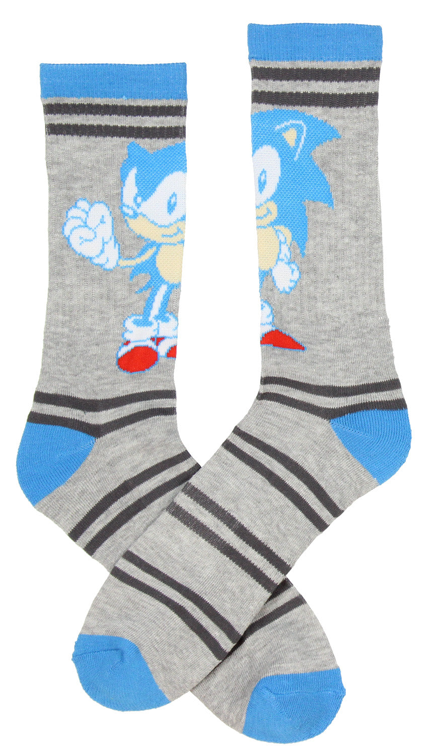 Sega Sonic The Hedgehog Supersonic Speed Novelty Crew Socks Two Pack