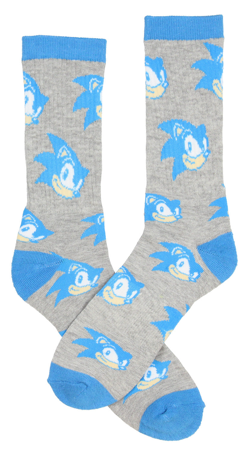 Sega Sonic The Hedgehog Supersonic Speed Novelty Crew Socks Two Pack