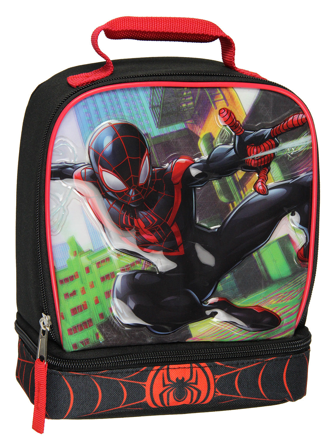 Marvel Spider-Man Comic Superhero Dual Compartment Soft Lunch Kit 10"