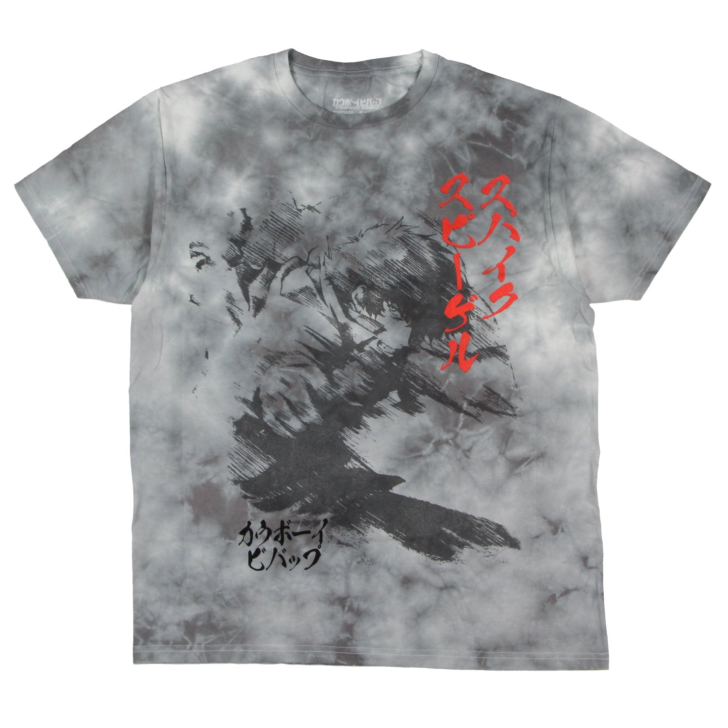 Cowboy Bebop Men's Spike Blurred Character Design Mineral Wash T-Shirt (X-Small)