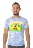 SpongeBob SquarePants Men's Jump For Joy Bleach Wash Dye T-Shirt Adult