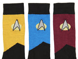 Star Trek The Next Generation Uniform Adult Crew Socks (3 Pack)