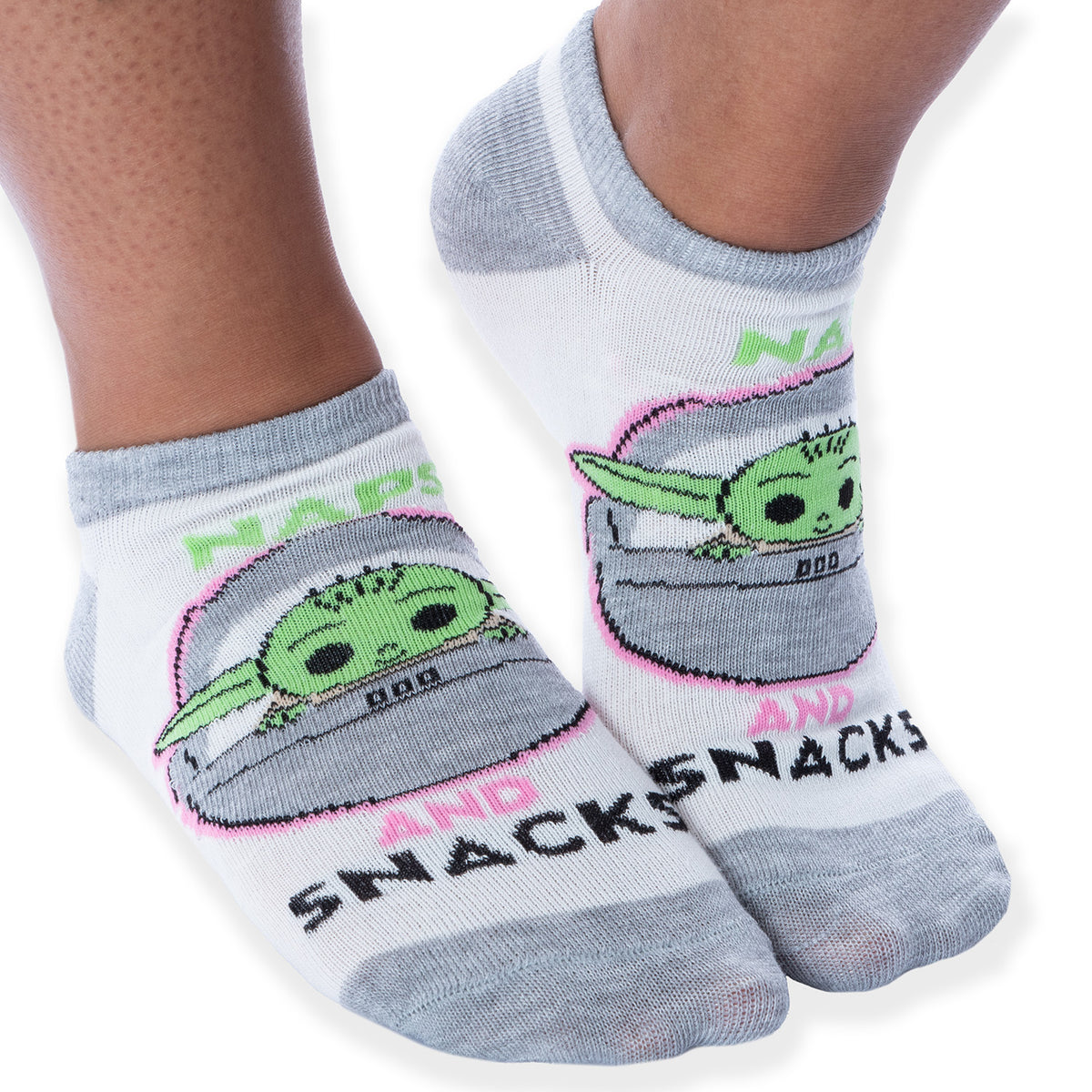 Star Wars The Mandalorian The Child Naps and Snacks No-Show Ankle Socks 5 Pair