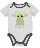 Star Wars Infant Baby Snack Time Grogu Baby Yoda Onesie 3 Pack