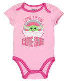 Star Wars Infant Baby Girls Come To The Cute Side Baby Yoda Onesie 3 Pack