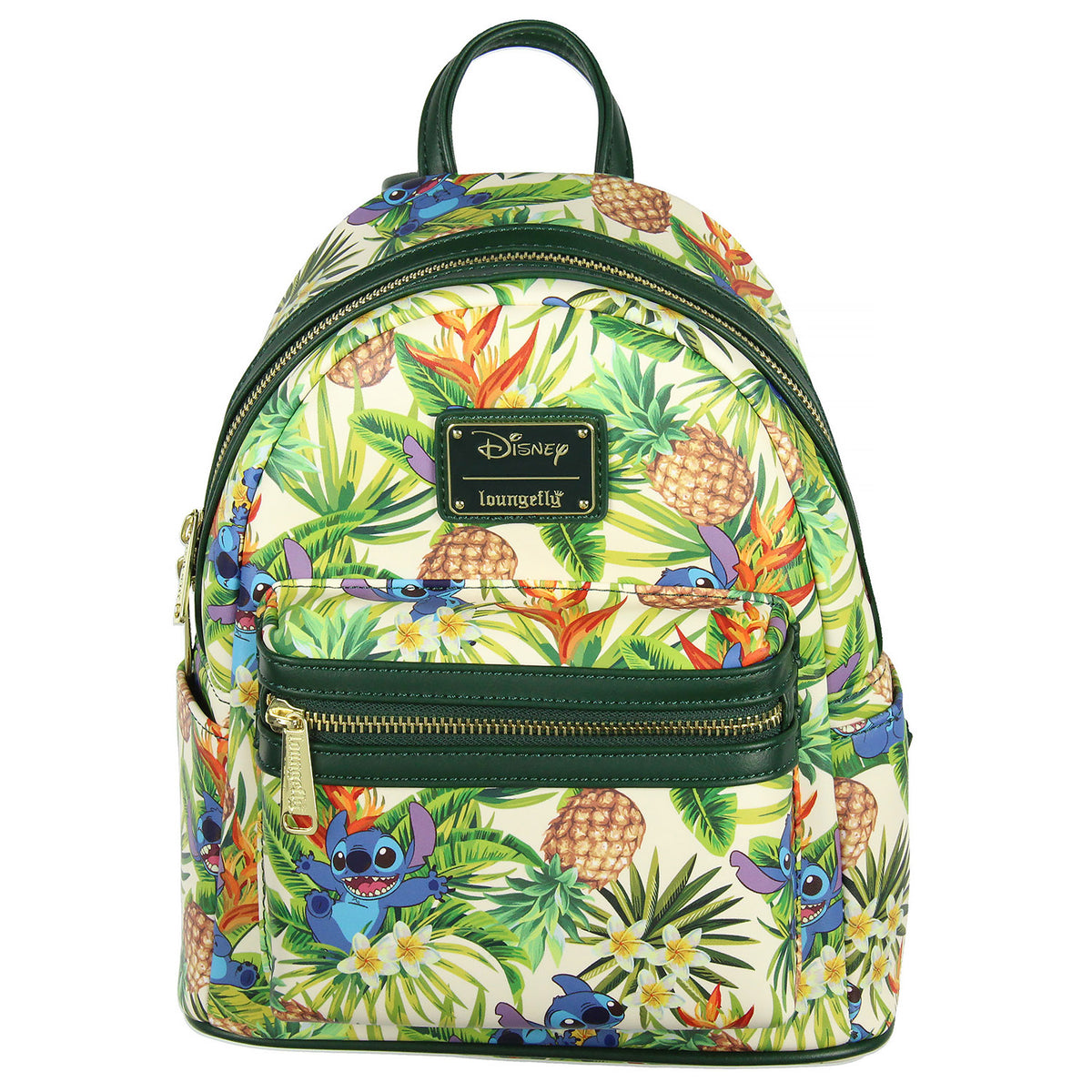 Loungefly Disney Lilo & Stitch Hawaiian Pineapple All Over Print Mini Backpack 11"
