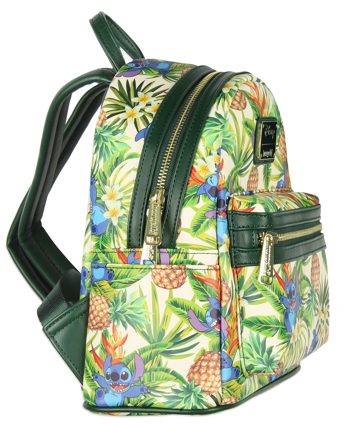 Loungefly Disney Lilo & Stitch Hawaiian Pineapple All Over Print Mini Backpack 11"