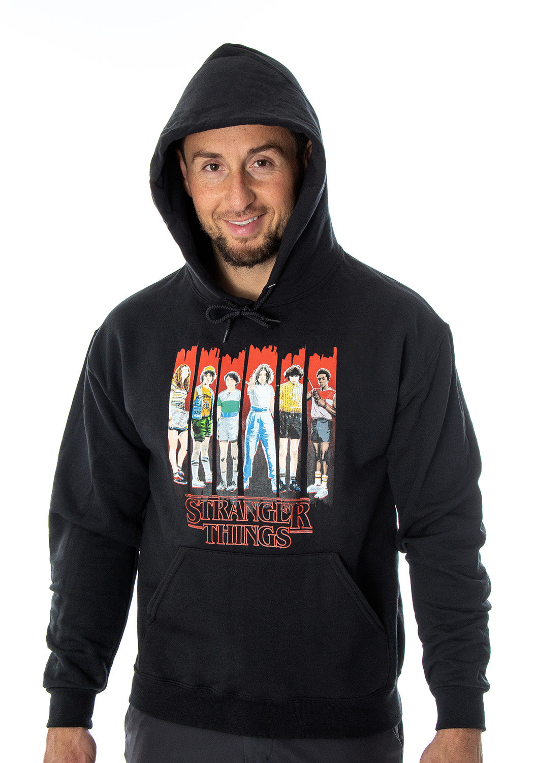 Stranger Things Men's Blurred Character Panel Sweatshirt Pullover Hoodie