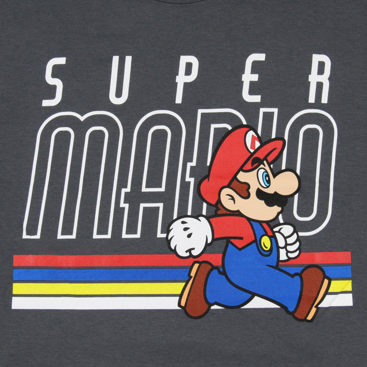 Nintendo Super Mario Mens' Classic Stripes Graphic Print T-shirt, Medium