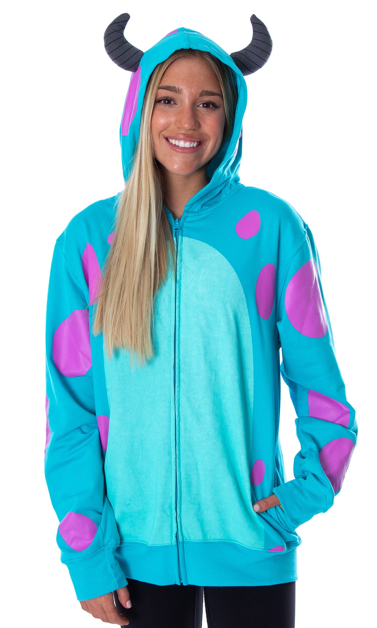 Disney Mens or Womens Monsters Inc. Sulley Character Costume Sweatshirt Zip Hoodie