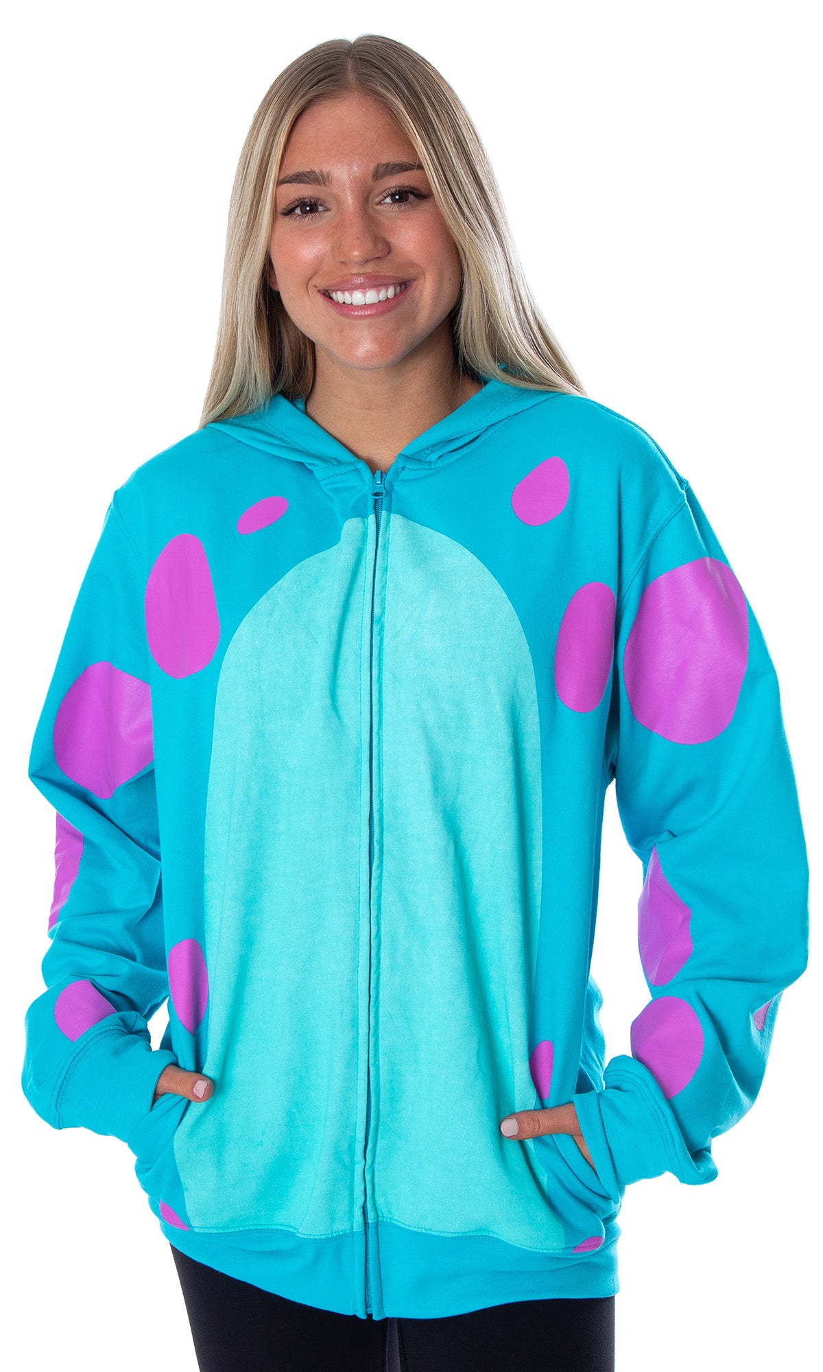 Disney Mens or Womens Monsters Inc. Sulley Character Costume Sweatshirt Zip Hoodie