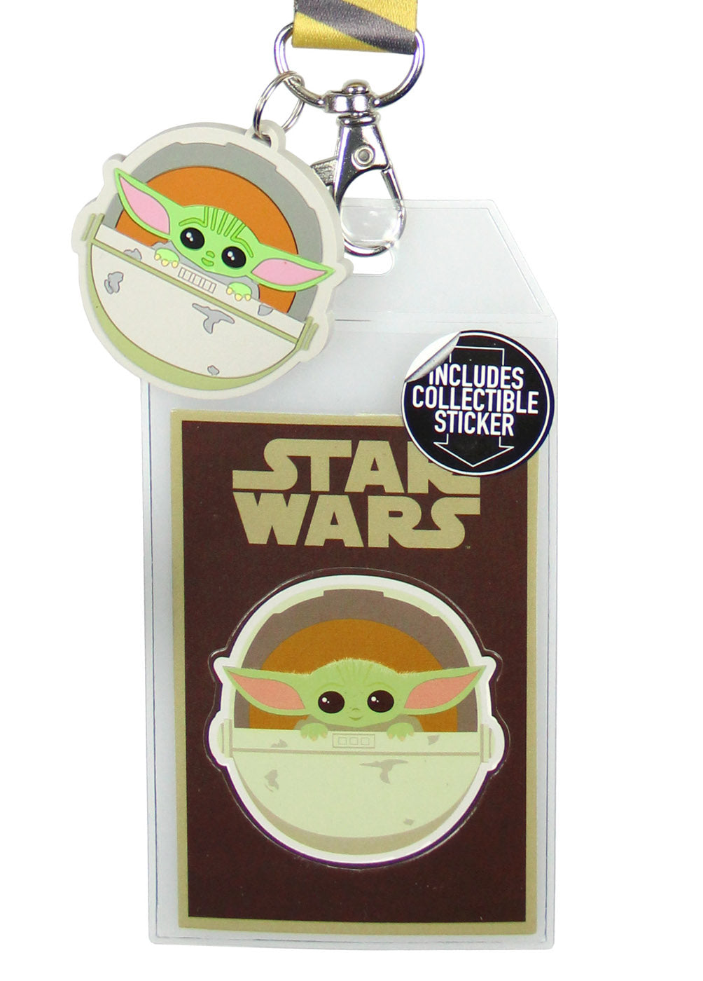 Star Wars The Mandalorian The Child Lanyard ID Holder with Charm and Collectible Sticker