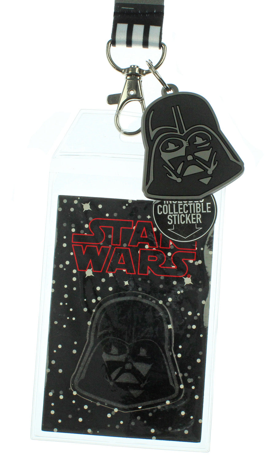 Star Wars Darth Vader ID Lanyard Badge Holder With 1.5" Charm Pendant