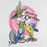 Looney Tunes Men's Tweety n' Bugs Kickin' It Old School Airbrush T-Shirt Adult