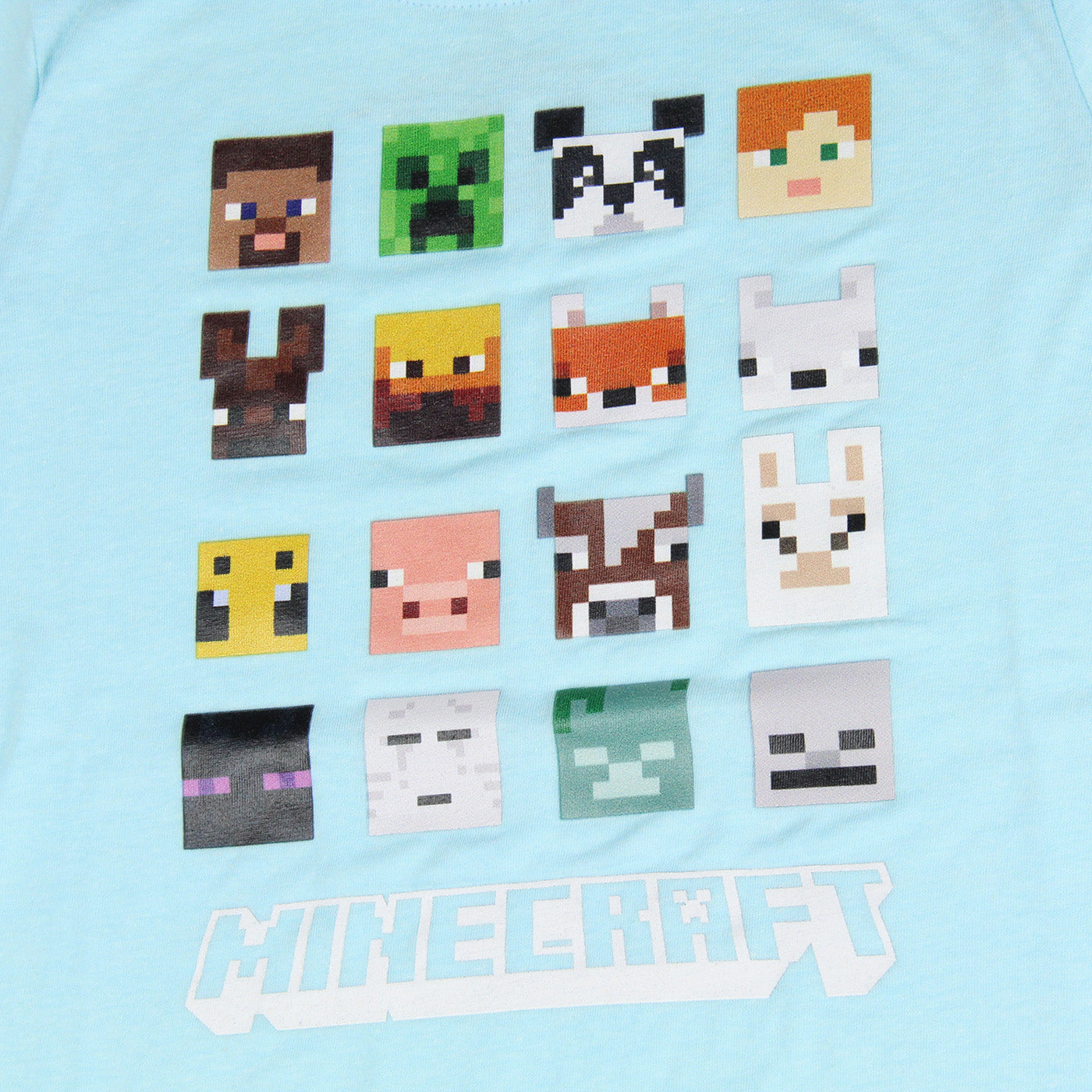 Minecraft Girls' Character Faces Grid Kids Video Game T-Shirt